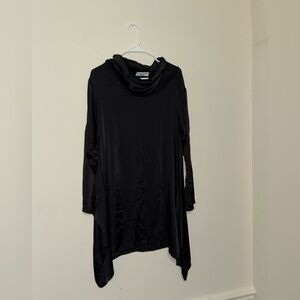 Bryn Walker Black turtleneck Pullover Cowl Neck Tunic.